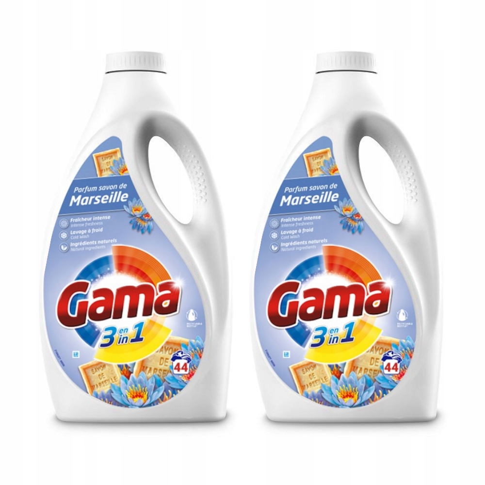 2x Koncový Gel na praní Gama Marseille univerzální 44 praní 1,98 l