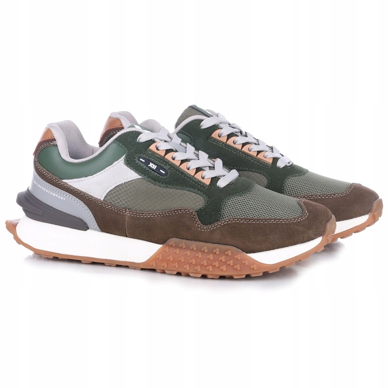 Pánské tenisky Xti 143190 Z.c Kaki zelené/barevné Eko Kůže VEL.39