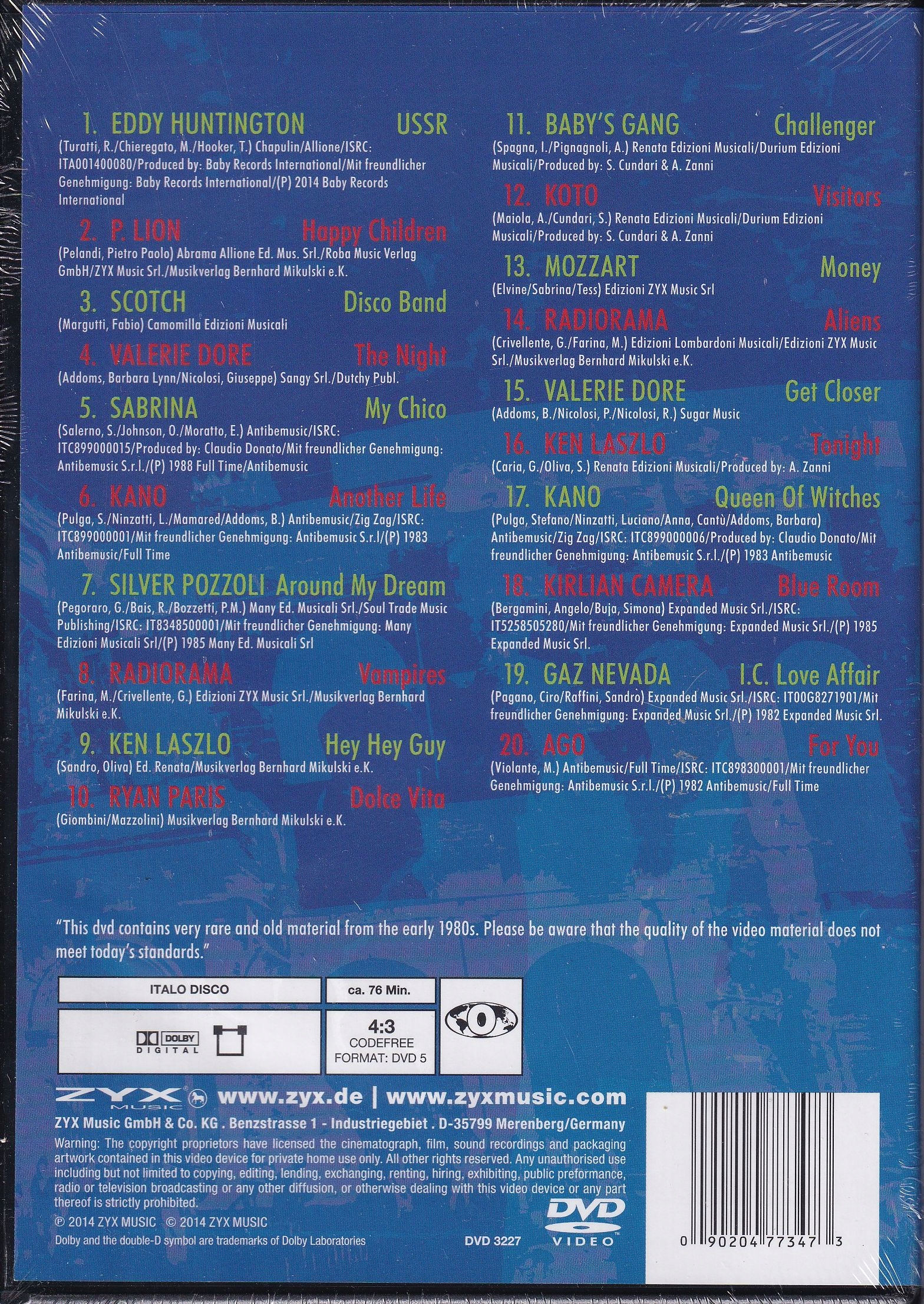 ITALO DISCO COLLECTION I LOVE ZYX 1 DVD VIDEOS OR. Tytuł Italo Disco Collection On