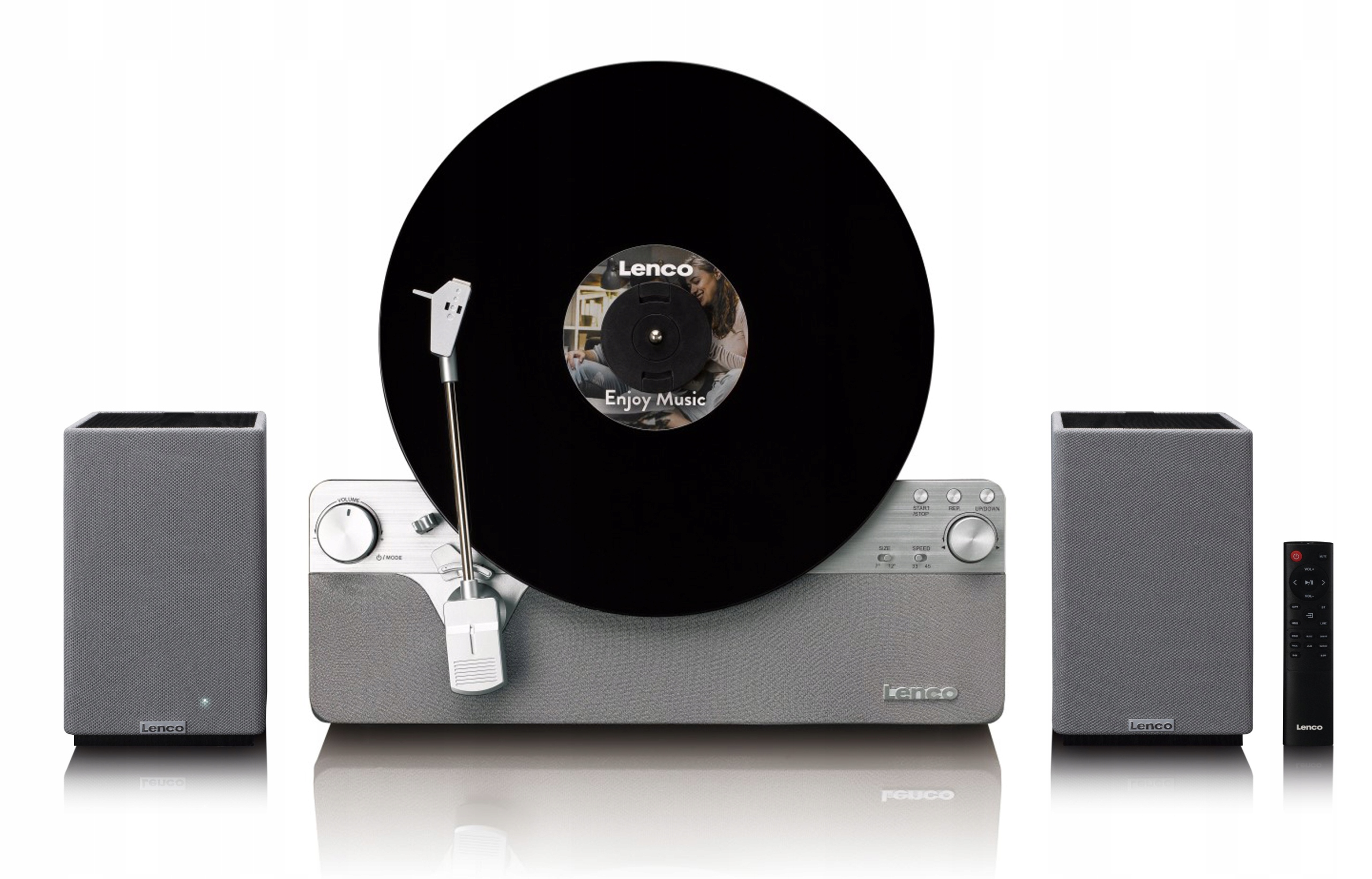 Stereo sada automatického vertikálního gramofonu Lenco LSA-071SI s reproduktory