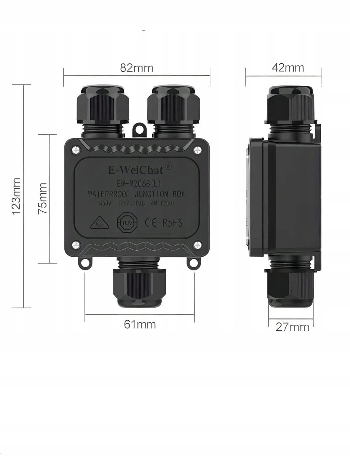 ZŁĄCZKA MUFA HERMETYCZNA CZARNA IP68 Marka V-TAC