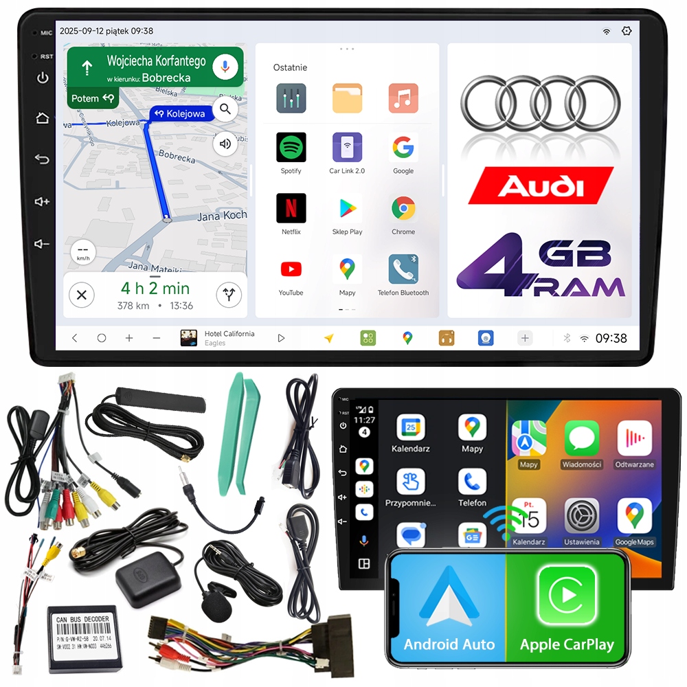 Autorádio Ncs D9 Audi A4 B6 2000-2004 Android Navigácia 4GB Lte