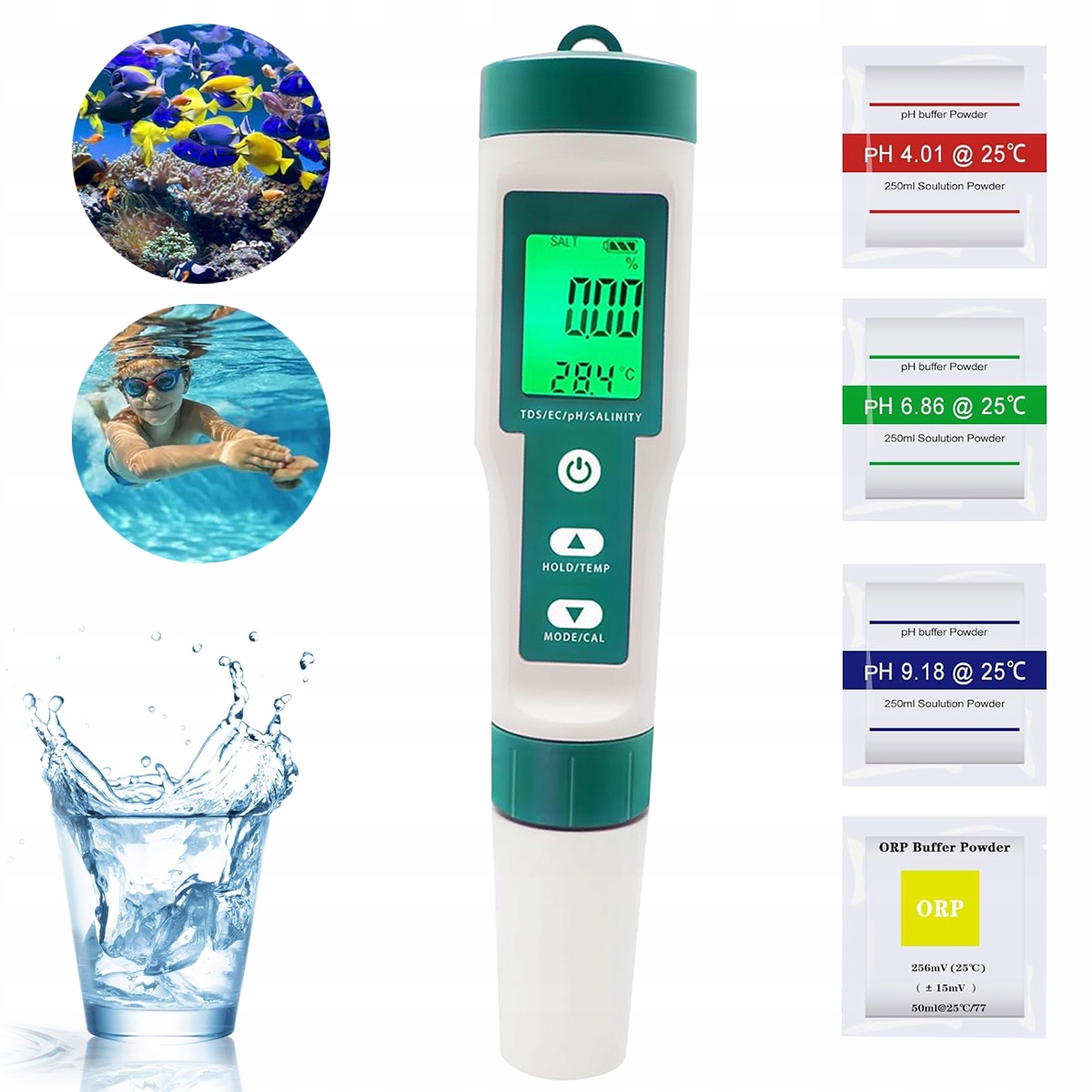 Mierzący Jakość Wody Tester Wody 7w1: Ph Tds Ec Temperatura