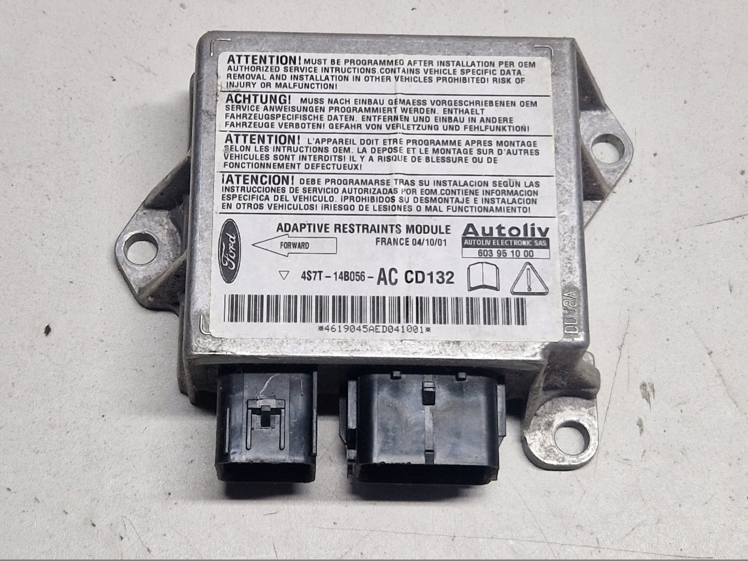 FORD MONDEO MK3 SENSOR modulo airbag airbag 4S7T-14B056-AC