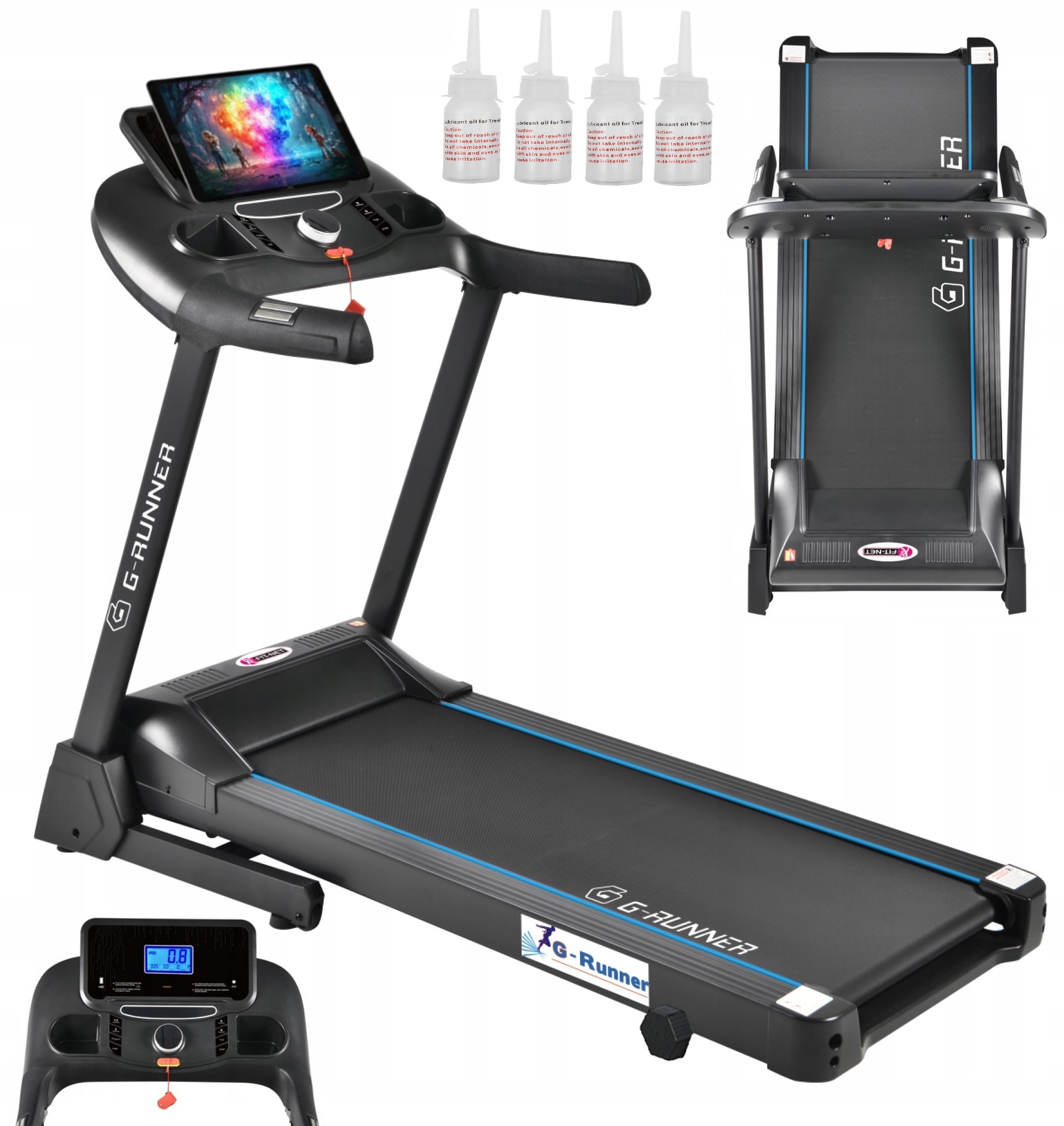 Bieżnia Elektryczna Domowa G-runner 690 Wznios Usb Składana Mocna Do 140kg