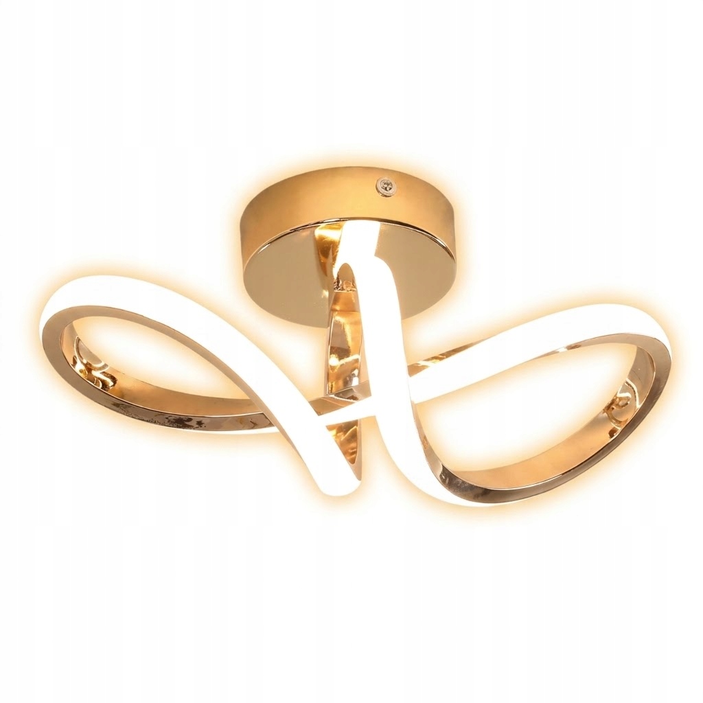 Lampa Sufitowa Plafon Led Żyrandol Złota Nowoczesna Salonu 3000K 20W 2250LM