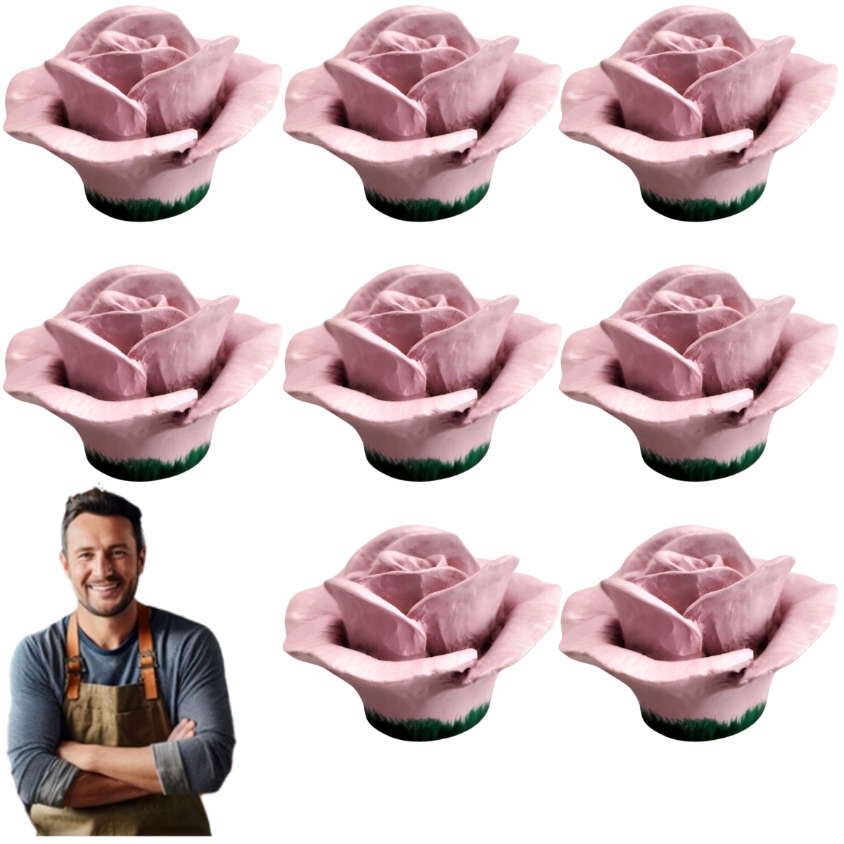 Detský nábytkový držiak Ruža ružový 8ks