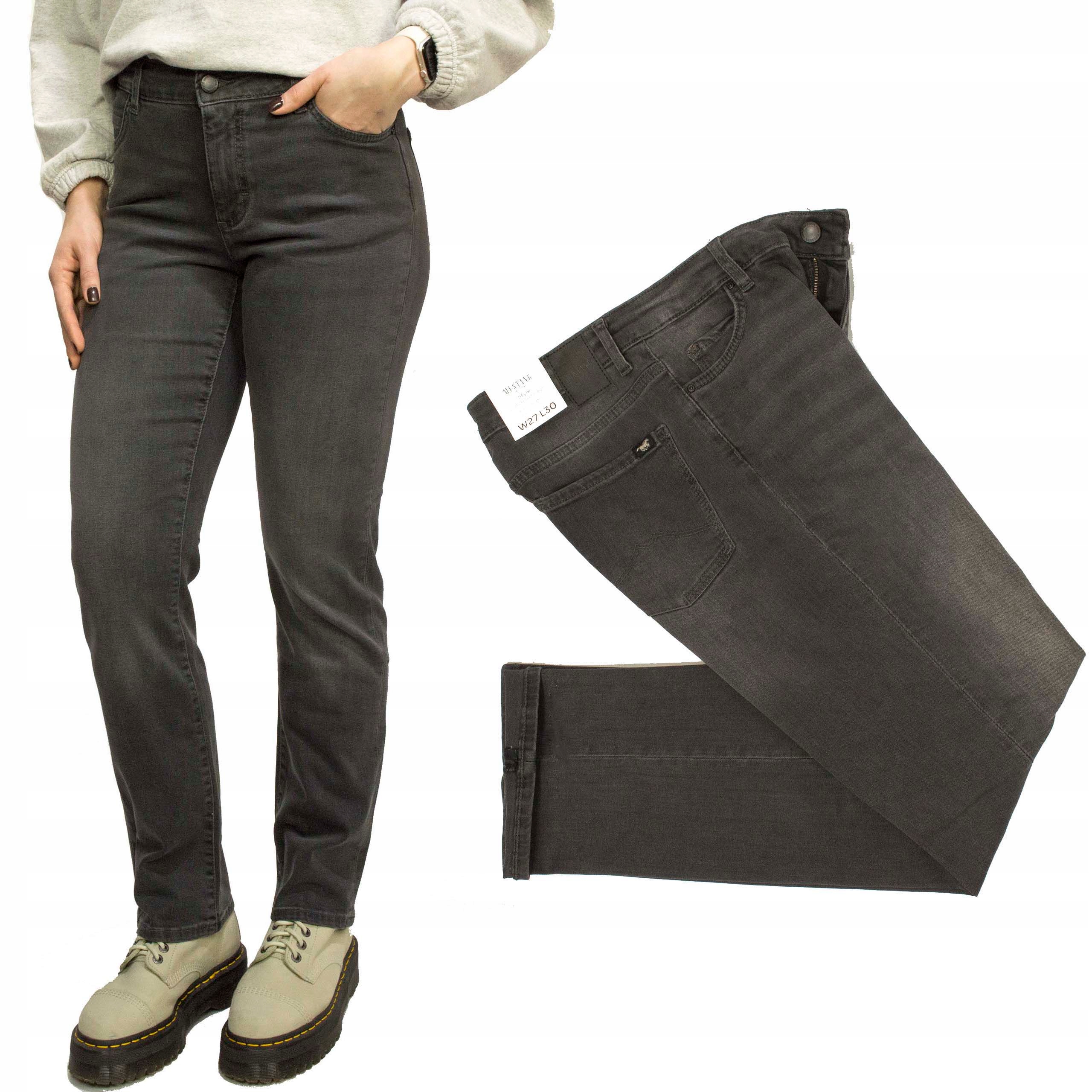 Mustang Crosby Relaxed Straight Dark Grey dámské džíny W30 L34