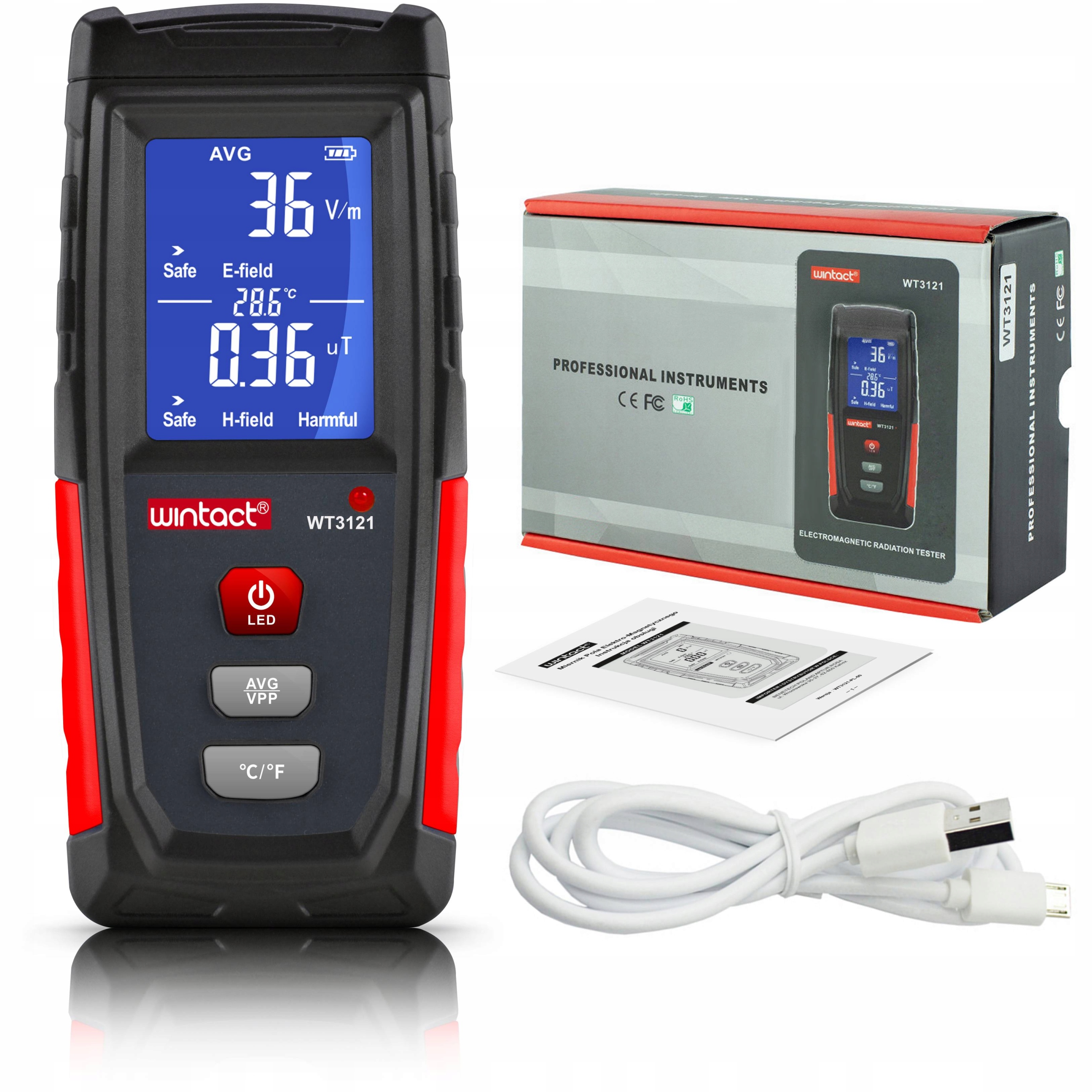 

Miernik Pola Elektromagnetycznego tester fal 100uT