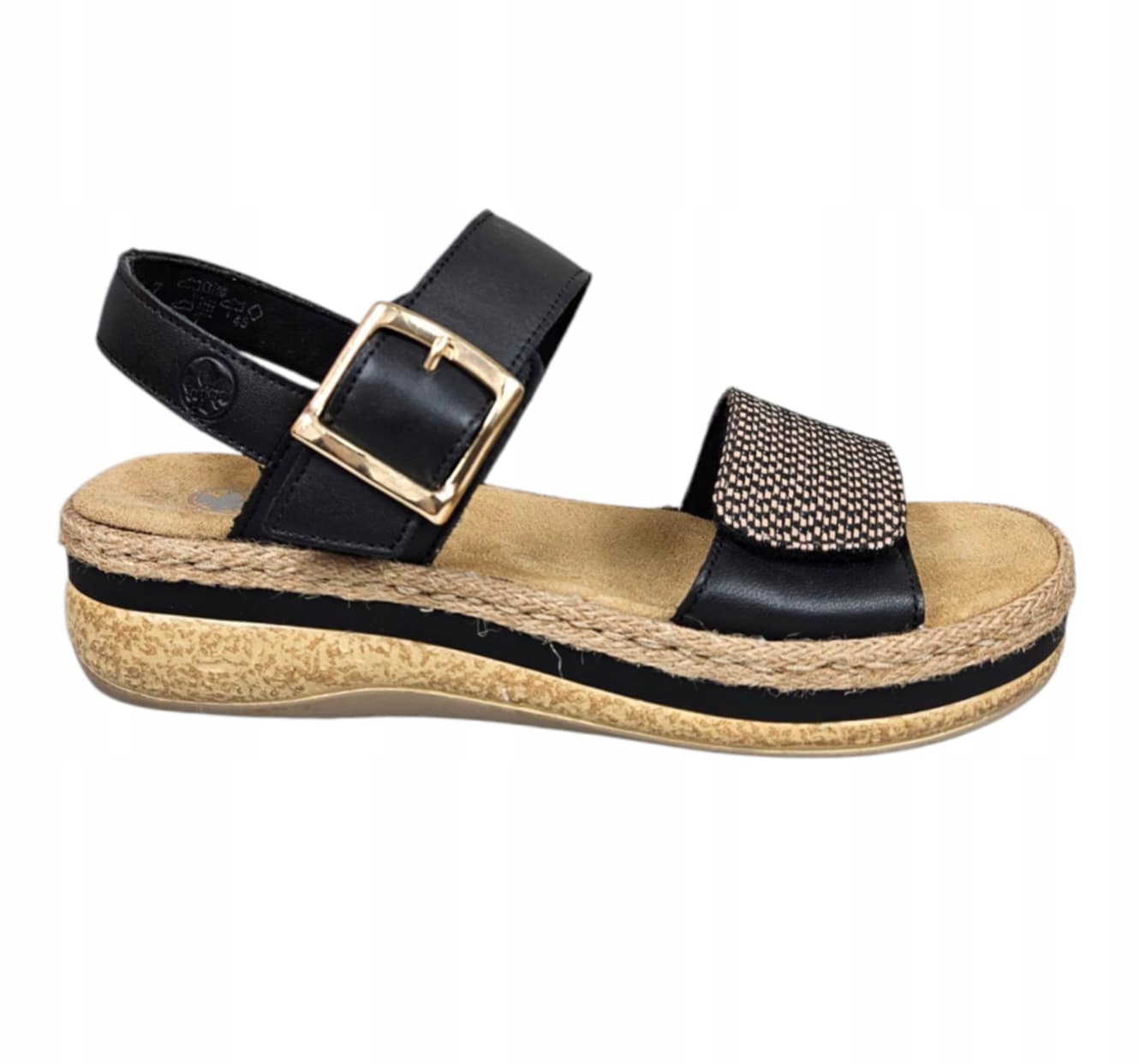 Rieker Dámské Sandály Na Suchý Zip V0951-00 Černé, vel.