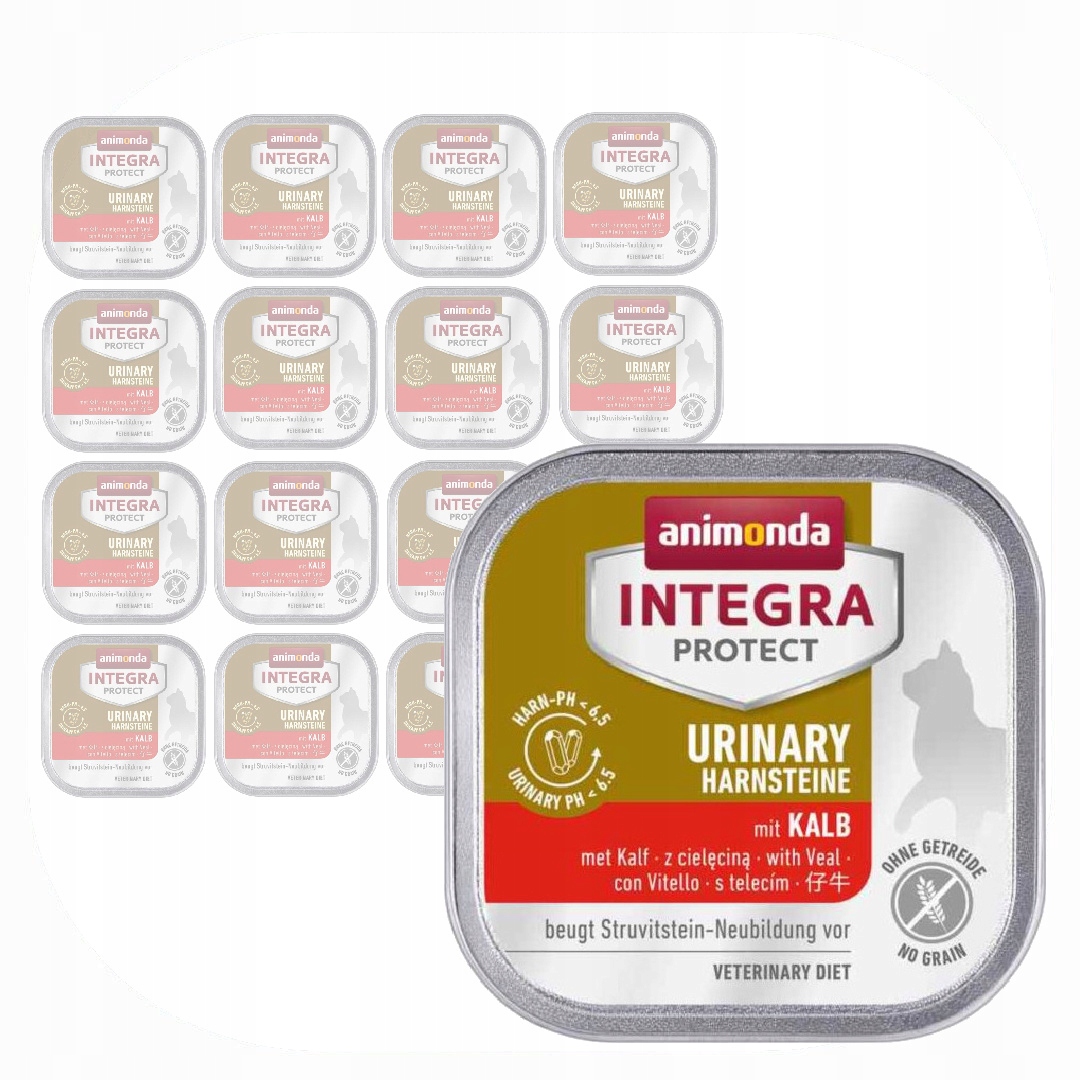 Levně Animonda Integra Protect Urinary 16x100g Vlhké Krmivo s telecím masem Pro Kočky