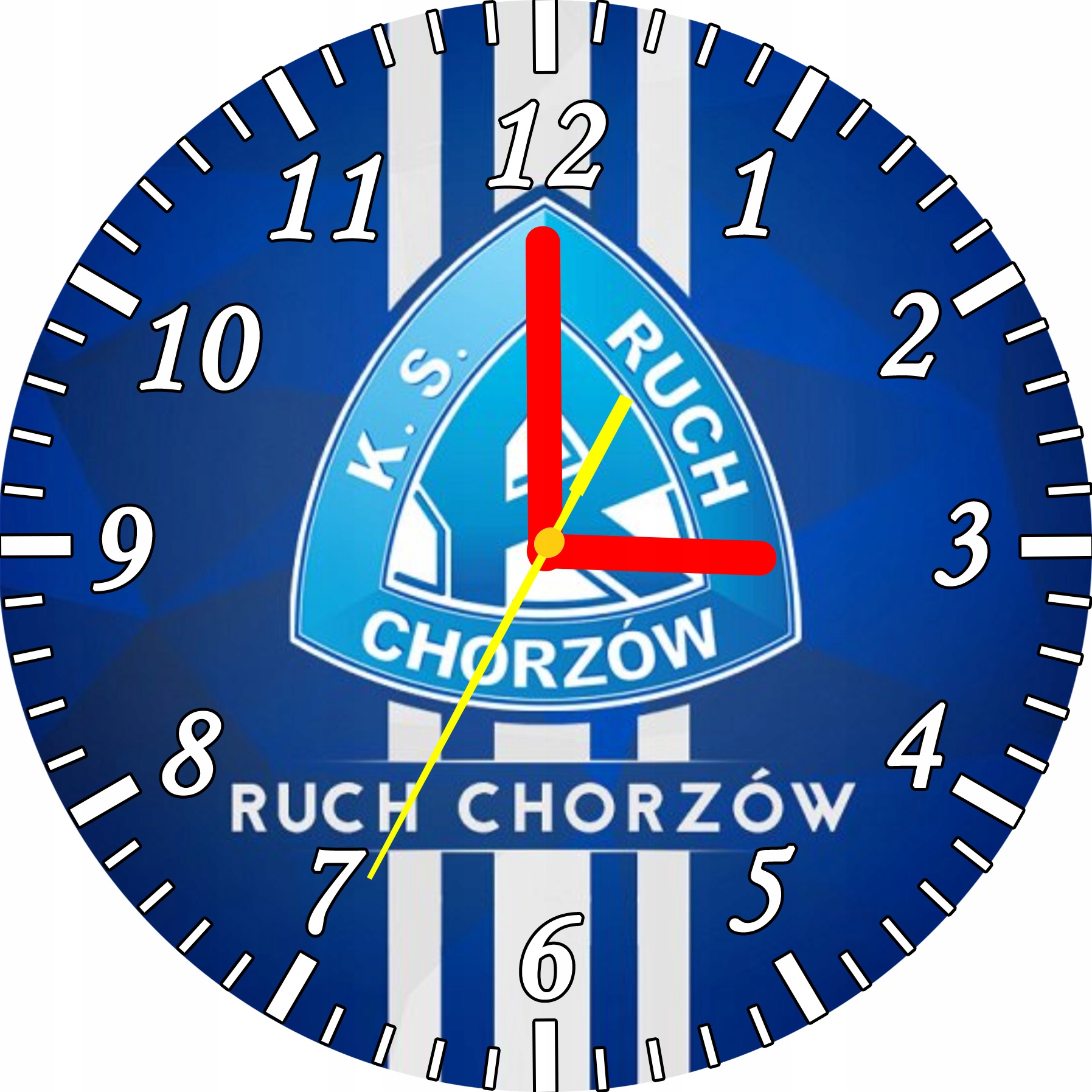 Zegar Ścienny z herbem drużyny Ruch Chorzów