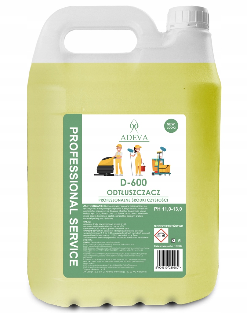 Adeva D-600 Odmašťovač 5L, odmašťovací kapalina, tekutina na tuk