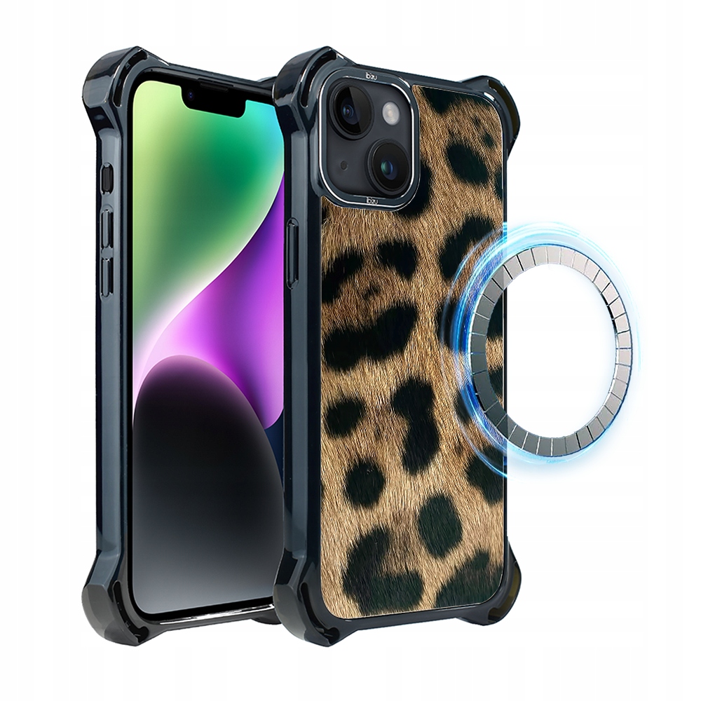 Pouzdro Ibizu DropGuard Ultra s MagSafe pro iPhone 14 Plus, leopardí