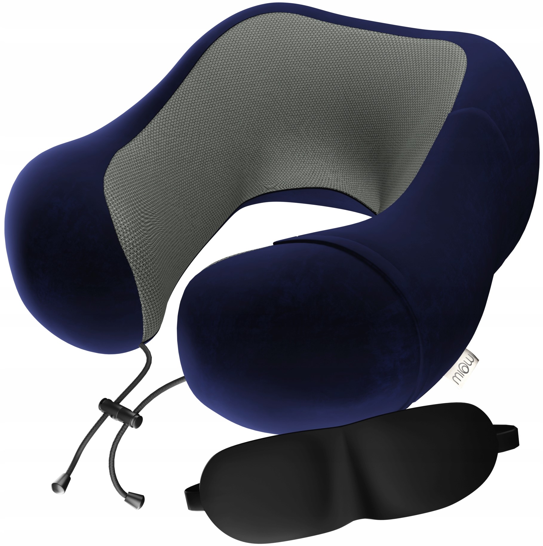 PODUSZKA PODRÓŻNA ROGAL NA SZYJE DO SAMOLOTU MIOWI GRANATOWA + OPASKA