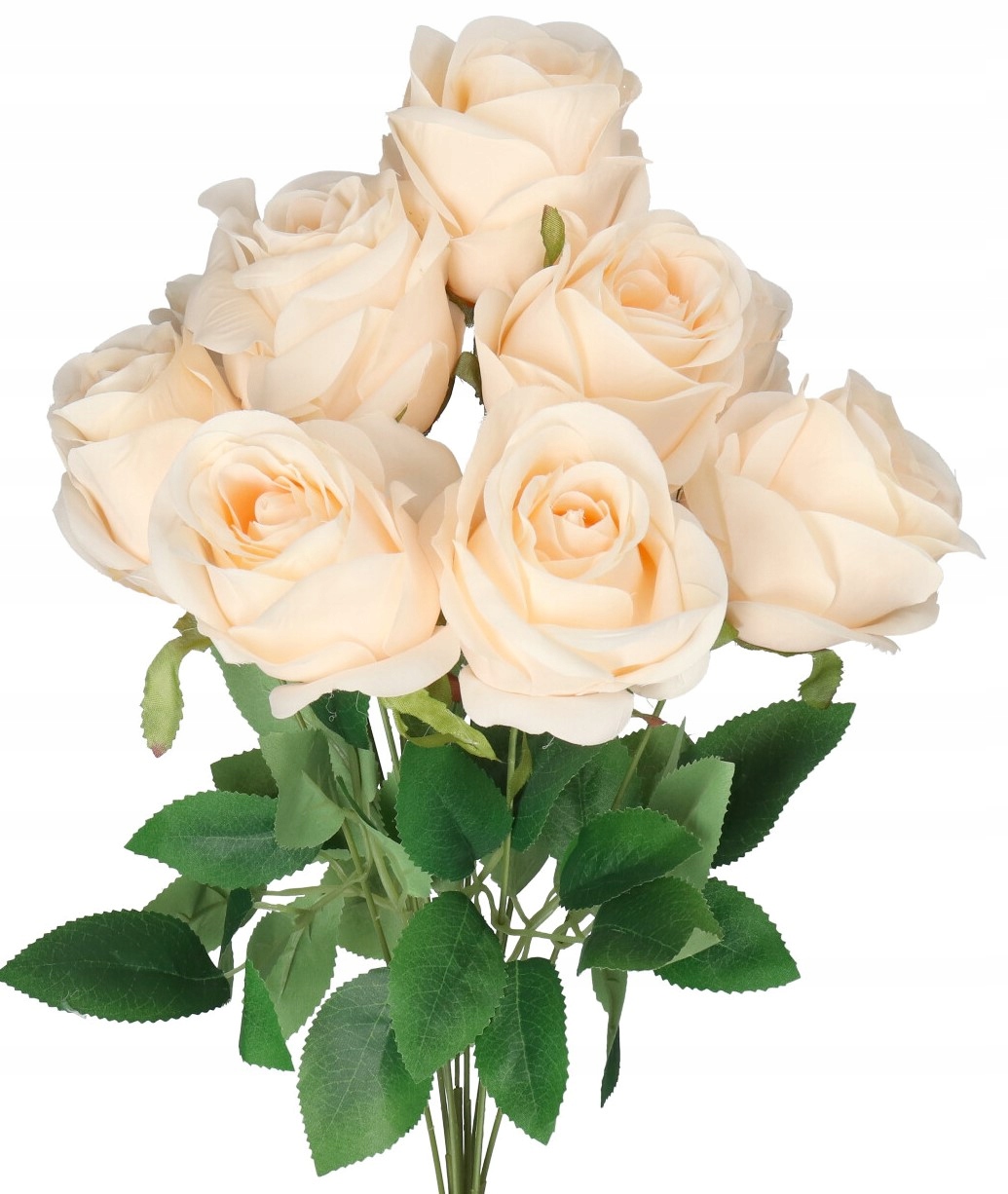 SZTUCZNE KWIATY ROŚLINY RÓŻA RÓŻE BUKIET 50CM