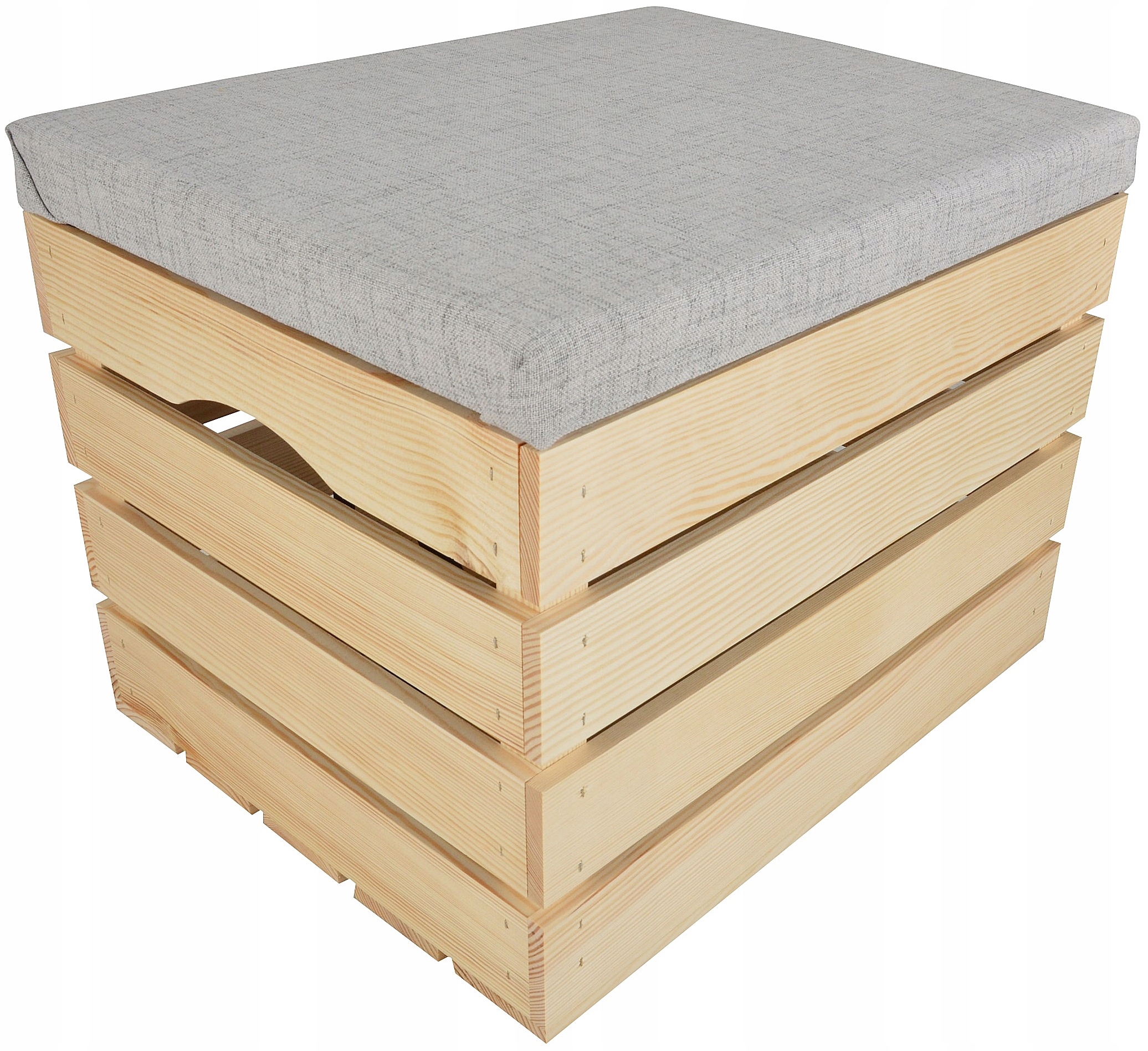 Taburet Dřevěný Kufr Čalouněný Úložný Prostor Kontejner