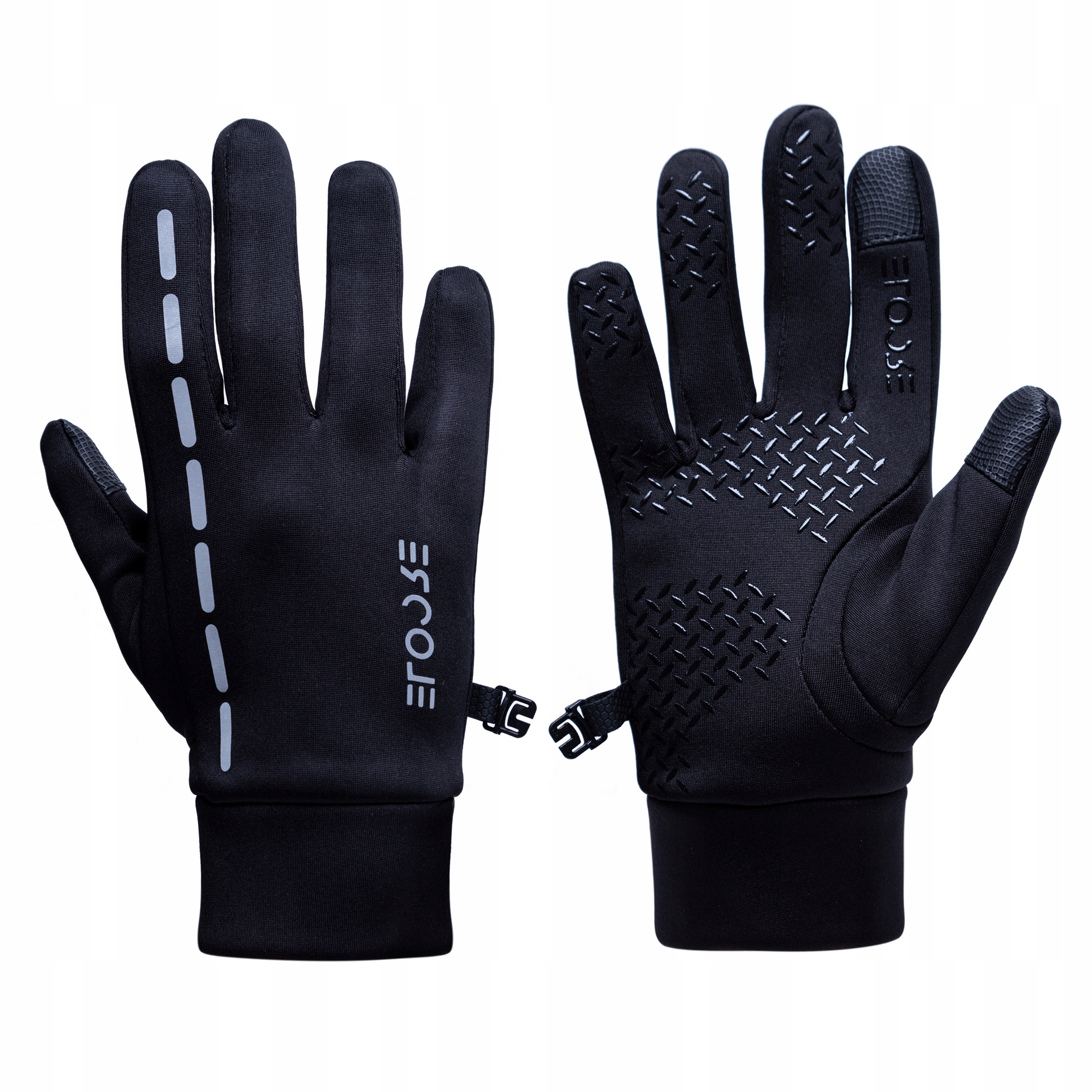 RĘKAWICZKI ROWEROWE MĘSKIE L ZIMOWE DAMSKIE CZARNE ODBLASK DOTYKOWE CIEPŁE Stan opakowania oryginalne