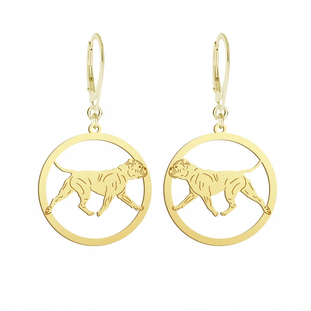 Náušnice Zlaté s pejskem Kontinentální buldoček 925 Žena Gravírování Bonus