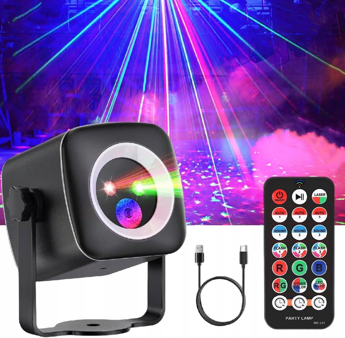 Laserový Projektor Disco Diskotéková Koule Laserová Lampa Rgb Párty