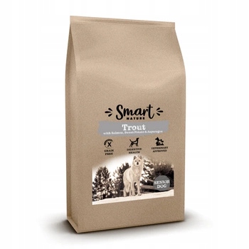 Smart Nature Dog Senior Skin Coat Fish 12 kg bez obilovin 100% z rybího masa