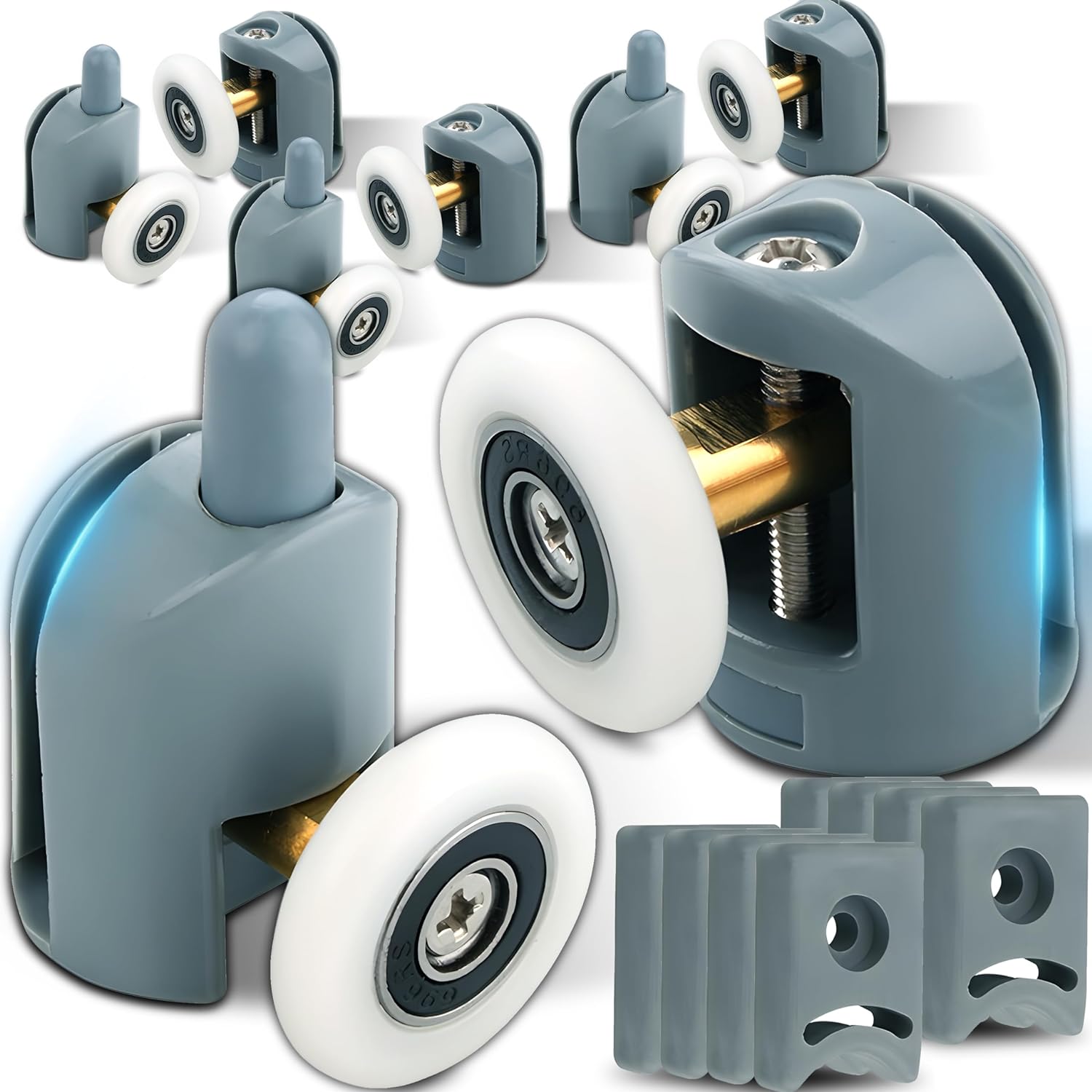 8x ROLKI DO DRZWI PRYSZNICOWYCH KÓŁKA KABINA PRZESUWNA ZESTAW ROLEK DRZWI