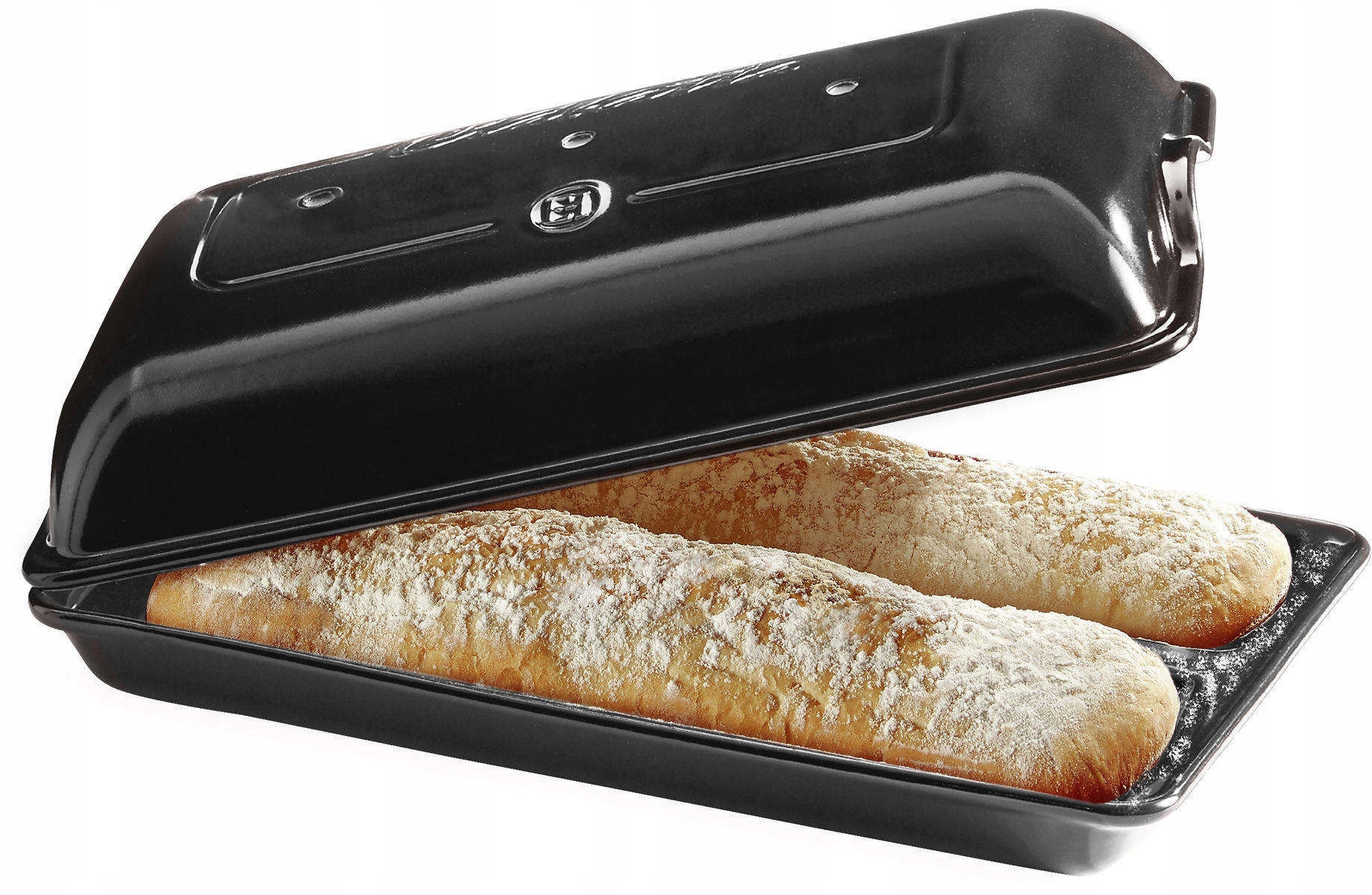 Emile Henry Keramická forma na pečenie Ciabatty čierna
