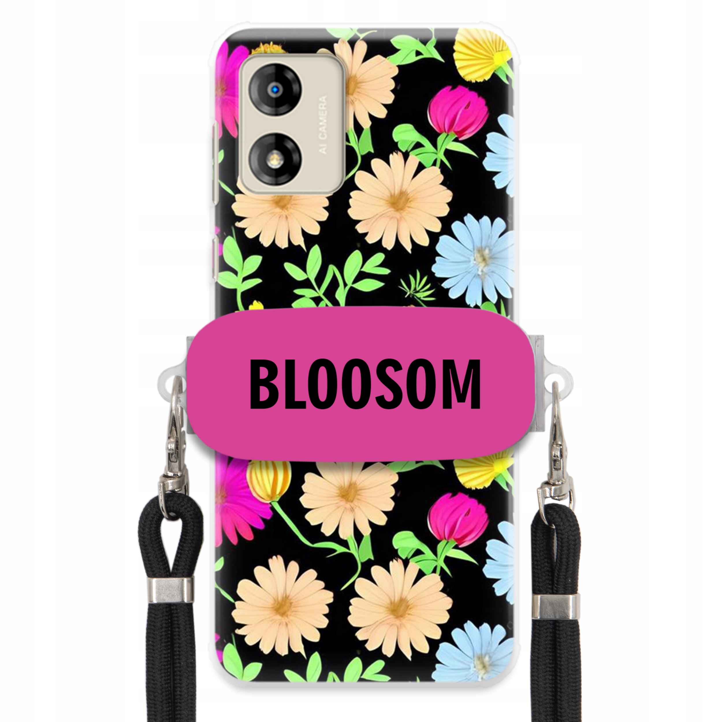 Puzdro Držiak Crossbody Pre Motorola E13 Puzdro Case Kvety Bloosom Flower