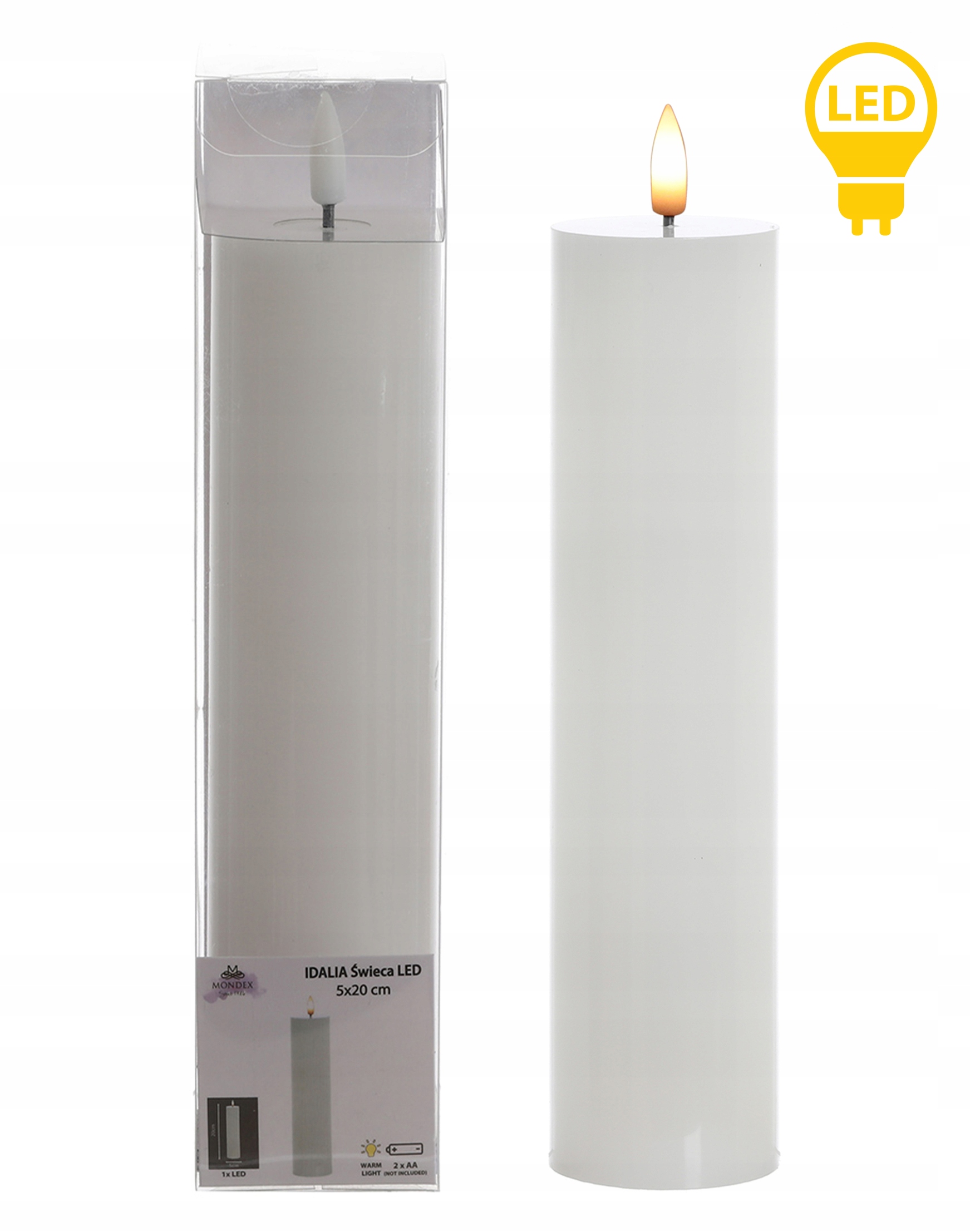 Świeca LED 23cm realistyczny płomień dekoracja do domu