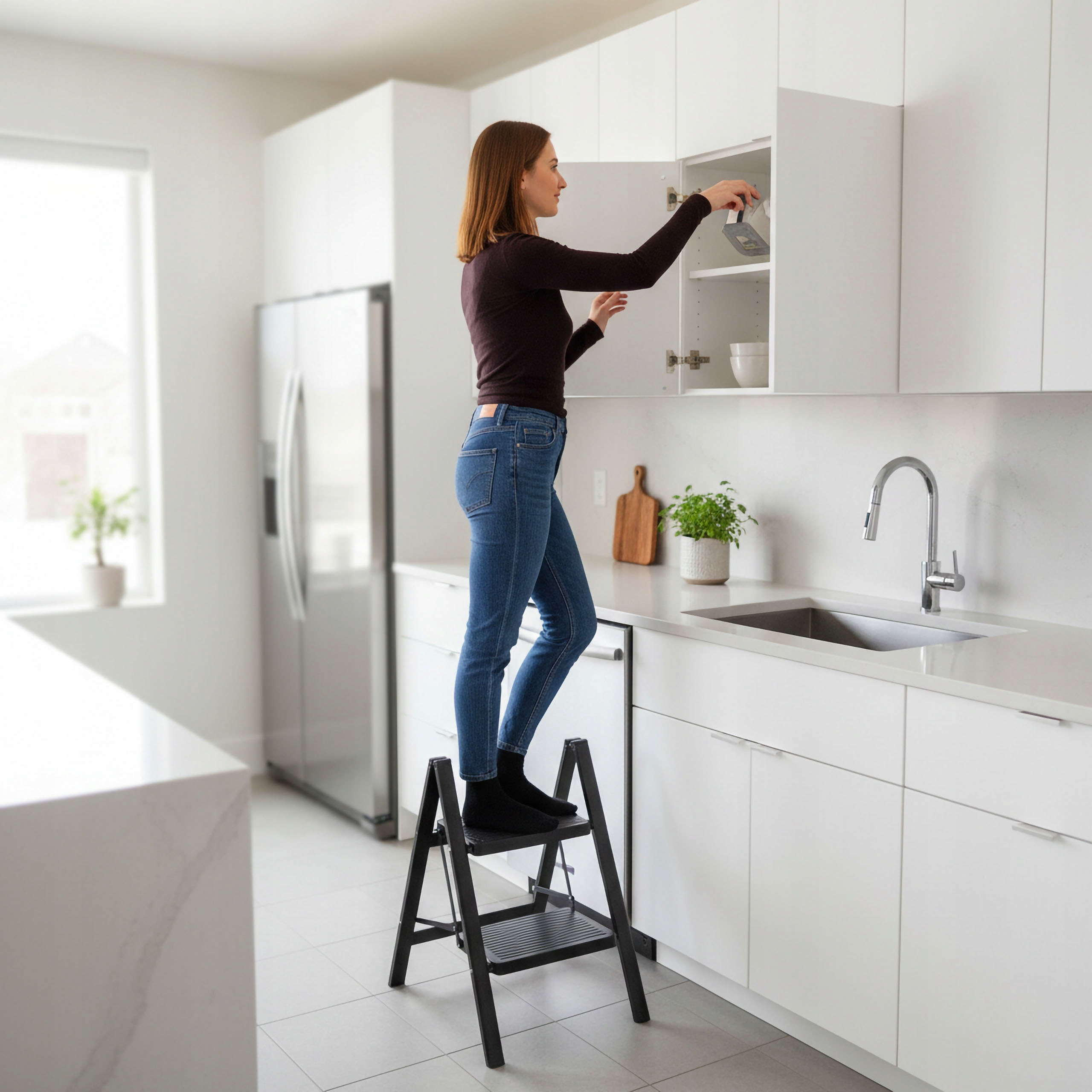 Žebřík Skládací Kovový Easystep 2 Stupně Protiskluzový