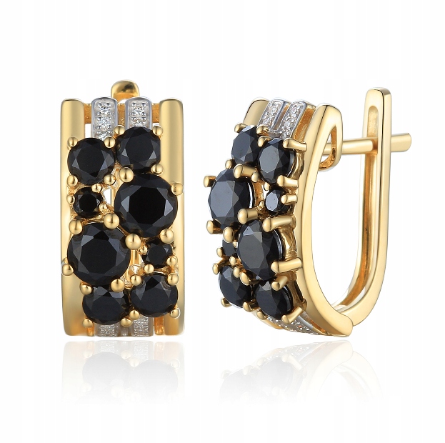 

Eleganckie 585 Kolczyki Agaty Diamenty Angielskie