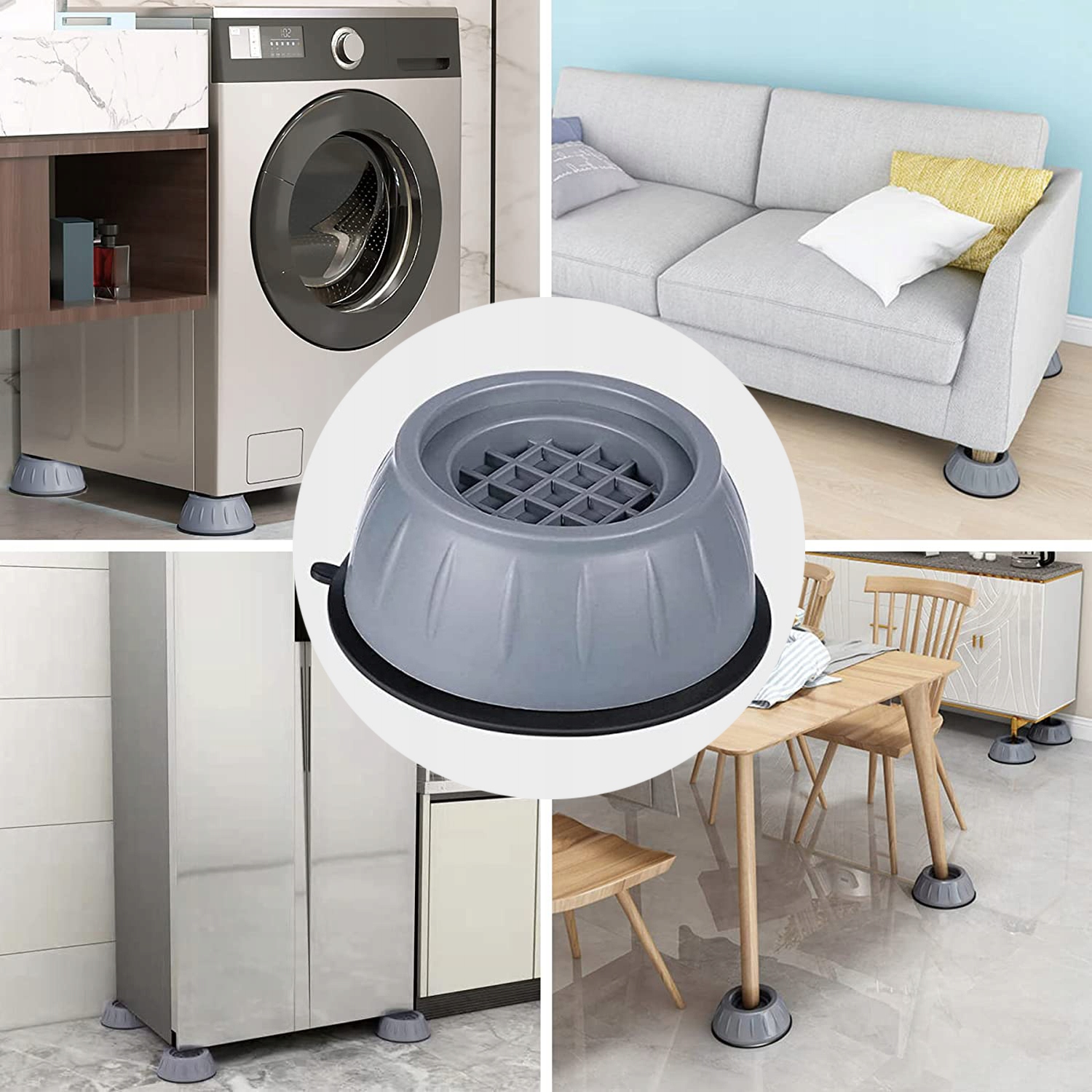 4 GUMY PODKŁADKI ANTYWIBRACYJNE NÓŻKI DO PRALKI 9 POD ZMYWARKĘ MEBLE Model PODKŁADKI PODSTAWKI POD PRALKĘ ZMYWARKĘ MEBLE