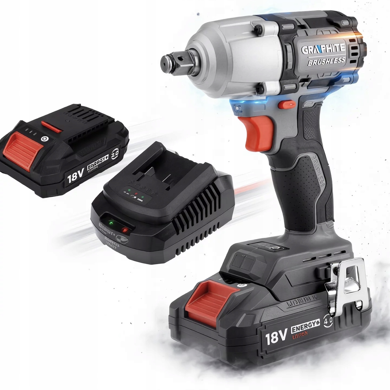 Graphite Bezkartáčový Rázový Klíč Energy 18V 450NM 2AH Akumulátor 58G038