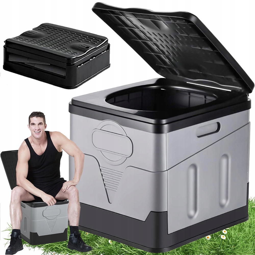 Przenośna Składana Toaleta Turystyczna Na Kemping 20L Wytrzymałość 150KG