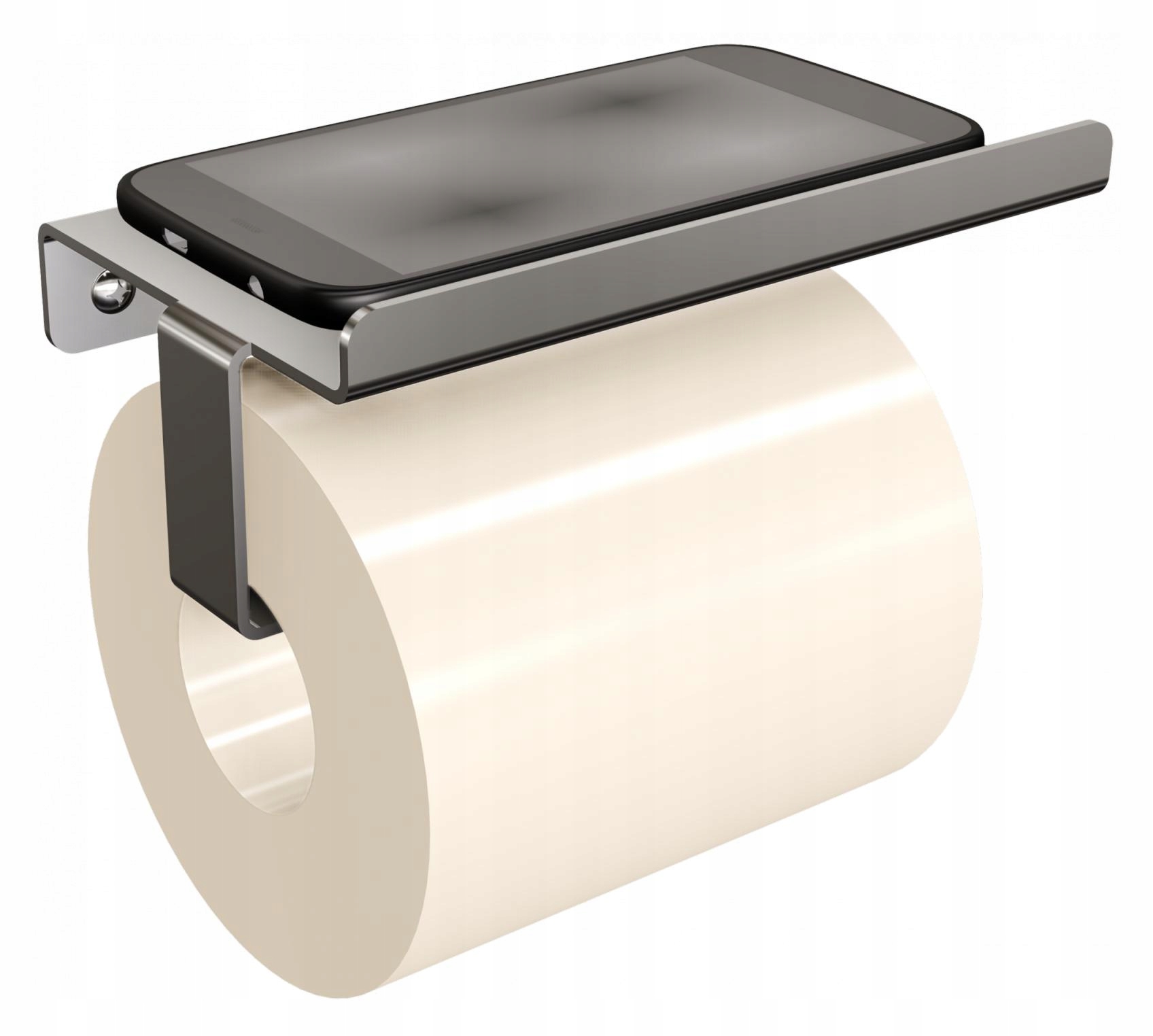 

Uchwyt wieszak na papier toaletowy Wc z półką stal