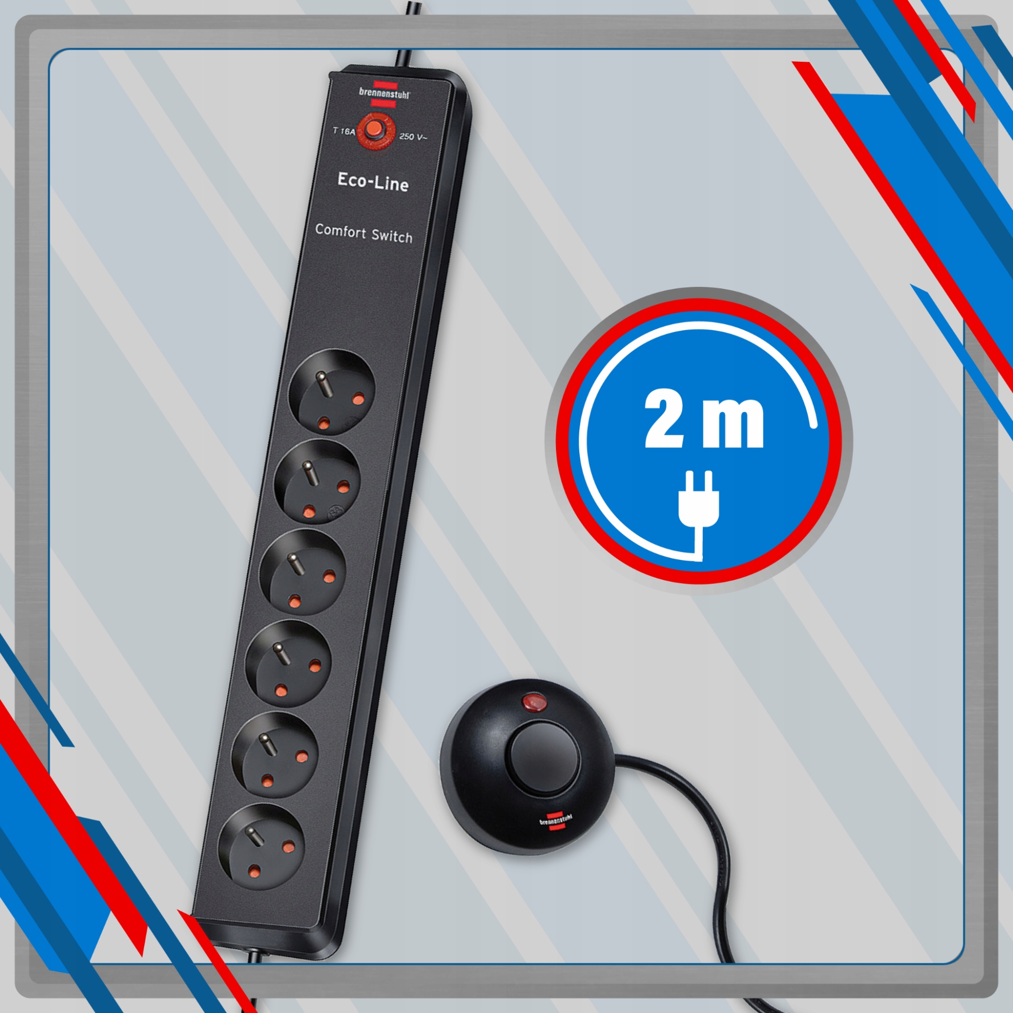 Listwa zasilająca z wyłącznikiem nożnym przedłużacz 6 gniazd Brennenstuhl Marka Brennenstuhl