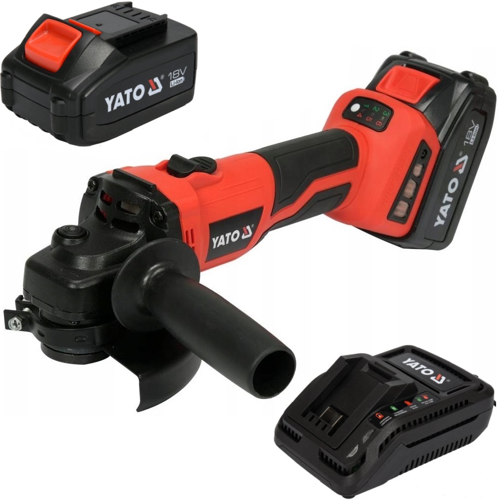 Úhlová Bruska Bruska Yato 125 mm Bezuhlíková 18 V 2 x 4 Ah Nastavitelná