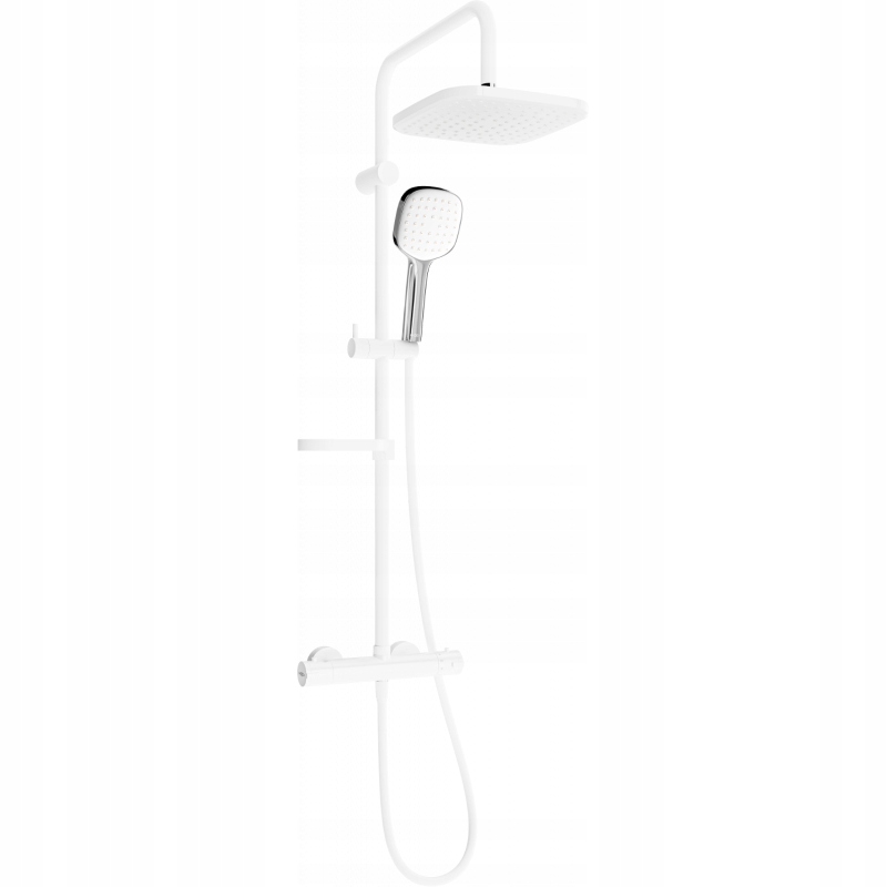 Mexen KX33 stenová sprchová súprava s dažďovými tryskami a batériou, biela