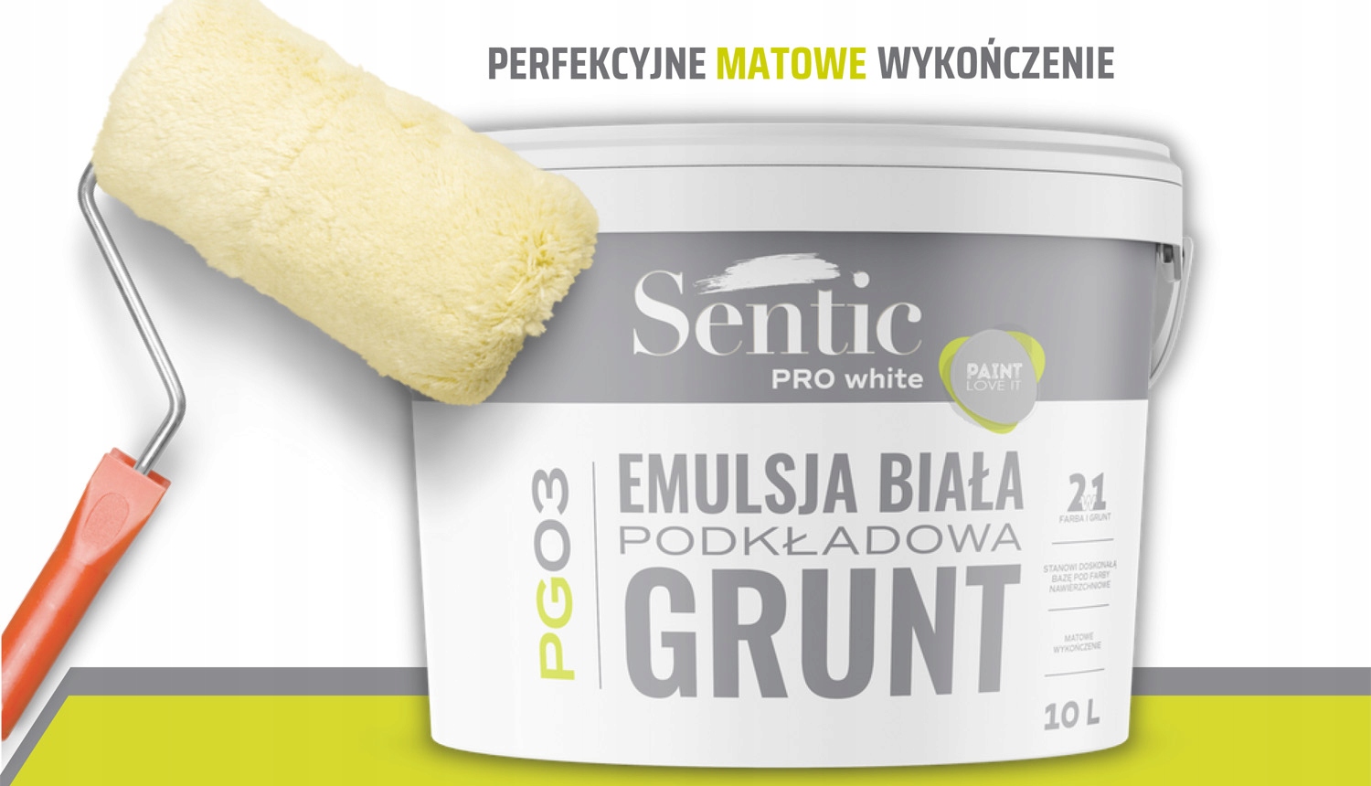 SENTIC Emulsja podkładowa GRUNT PG03 10L BIAŁA Rodzaj ścienna