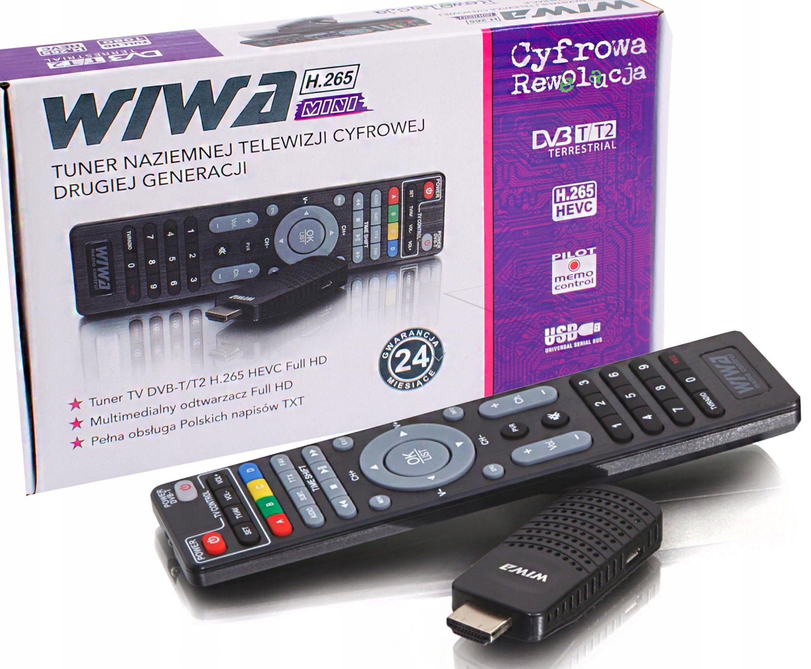 

Tuner Dekoder DVB-T2 Wiwa H.265 Hevc Mini