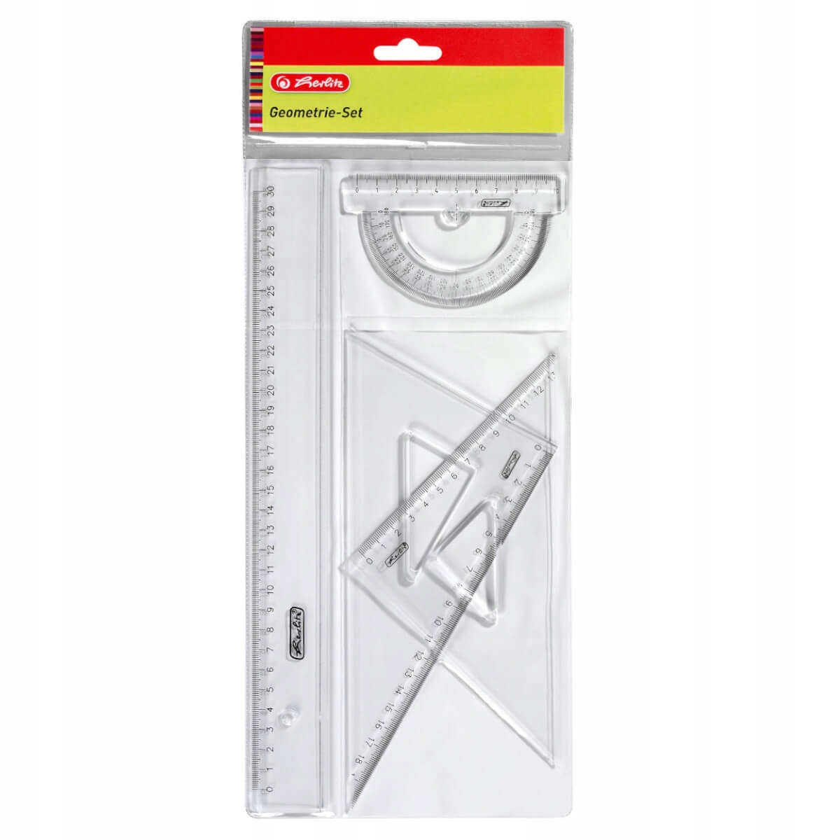 Zestaw geometryczny szkolny linijka 30cm kątomierz ekierka 4el HERLITZ Marka Herlitz