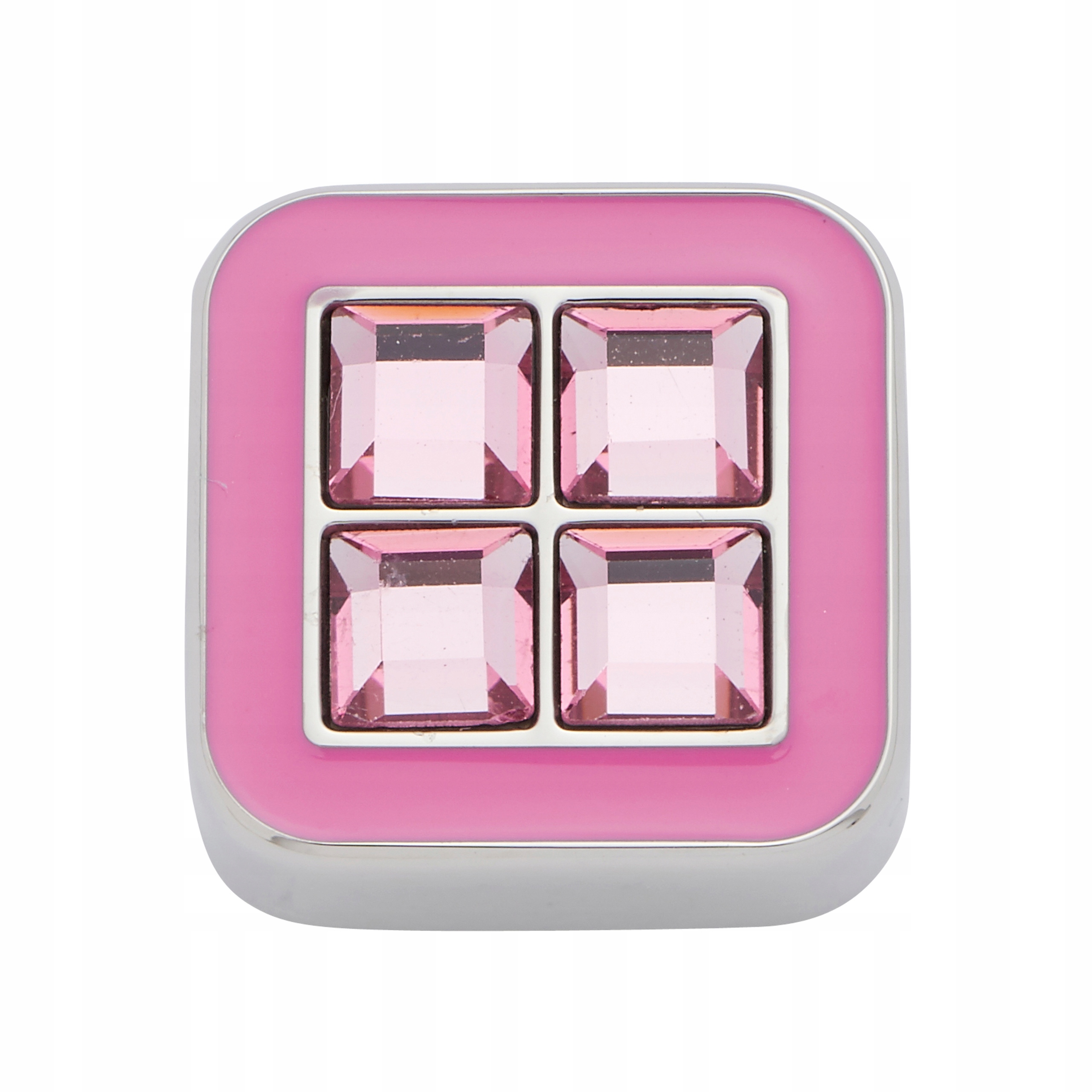 Přívěsek s krystaly Swarovski, čtvercový, z oceli