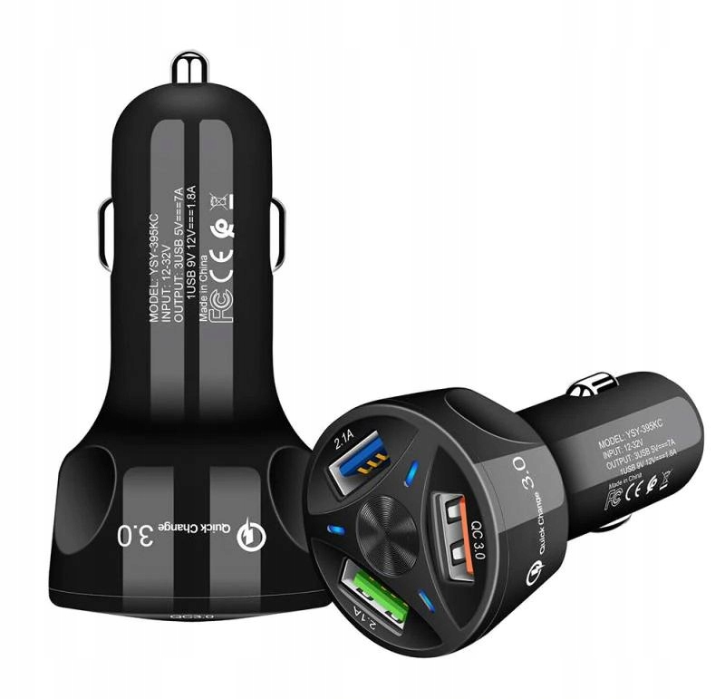 

Super Szybka Ładowarka 3 x Usb Samochodowa Mocna