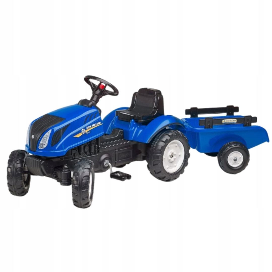 Traktor jeździk na pedały New Holland z przyczepą Falk