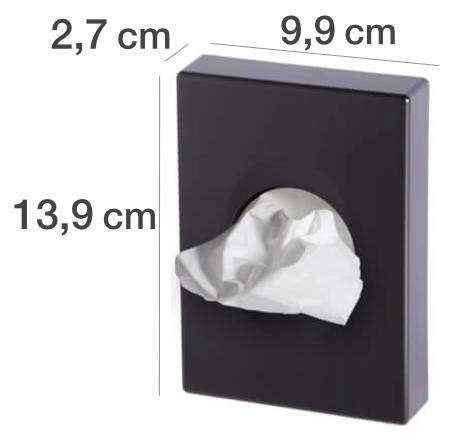 Pudełko pojemnik na torebki higieniczne czarny Kolor czarny