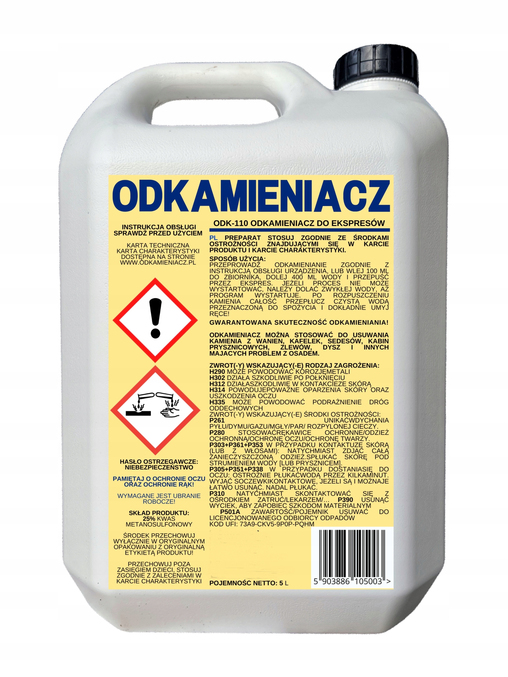 Odkamieniacz odvápňovač pro kávovary 5 litrů.