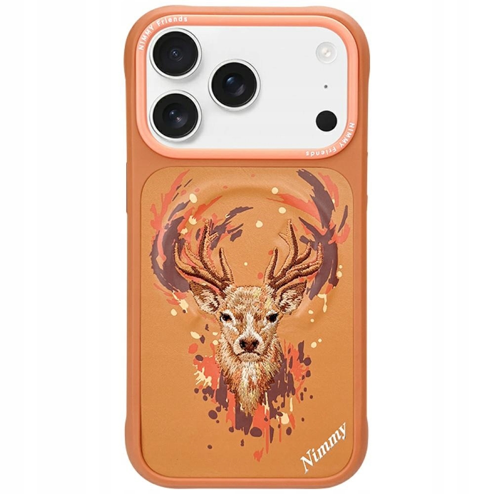 Etui do iPhone 17 Pro Max, Nimmy Jeleń do MagSafe, Haftowany Motyw case