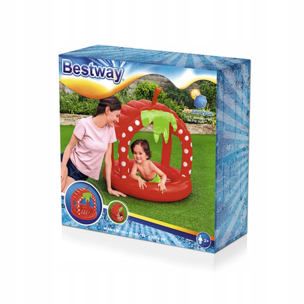 Nafukovací bazén velká Jahoda se stříškou, objem 26 l, rozměry 91 x 91 x 91 cm, Bestway 52387