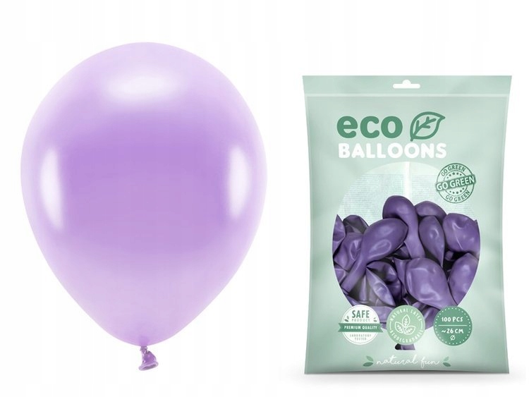 

Balony lawendowe Eco 26cm Party metalizowane 100x
