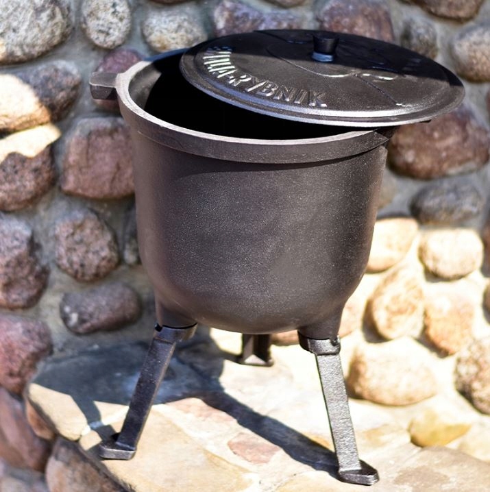 KOCIOŁEK ŻELIWNY GRILL MYŚLIWSKI GARNEK NA OGNISKO Pojemność 8 l